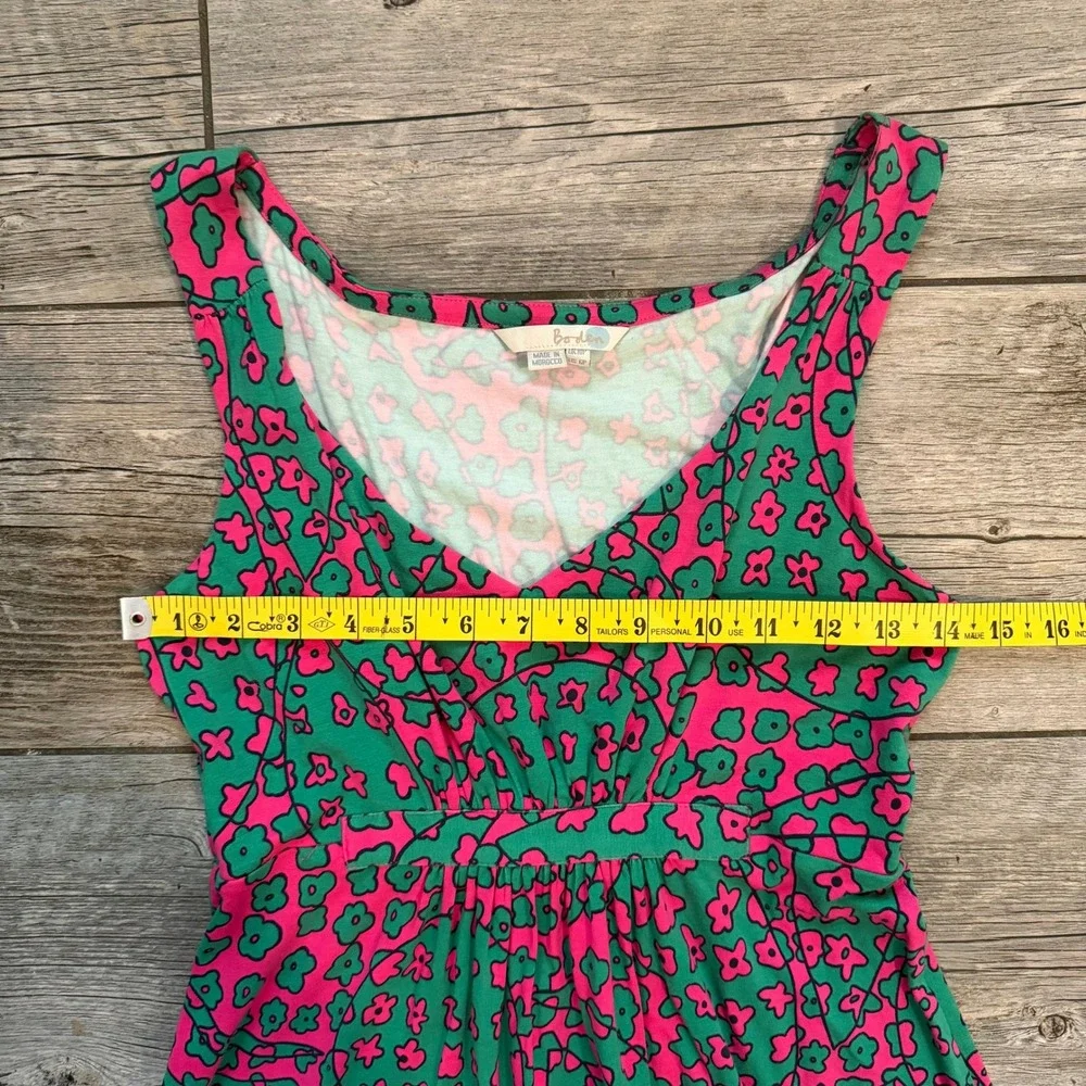 Boden Pink Green Floral V-Neck Empire Waist Maxi Dress WH605 Womens 6P - Picture 8 of 8